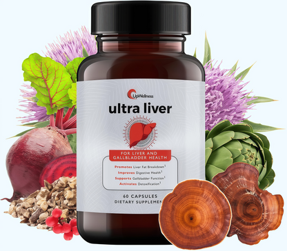 UpWellness Ultra Liver Supplement for Liver Support and Gallbladder Support - Powered by TMG, NAC Milk Thistle, and More - Liver Cleanse Detox & Repair - 60 Capsules